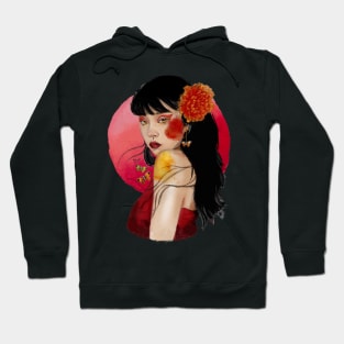 Beautiful portrait design woman watercolor artistic Hoodie